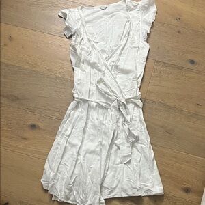 Lucky Brand White Linen Mini Wrap Dress
